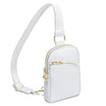 INICAT RFID Blocking Sling Bag, Anti Theft Crossbody Bag for Women Compact Travel Purses Leather - color: White Soft