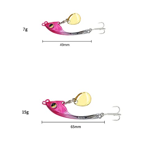 Fishing Lures Spoon VIB Tail Spinners Bait Metal Sinking Lures Fishing Jigs Blade Baits Bass Crankbait Fishing Spinner Blade for Bass Fishing Lure Kit with Tackle Box
