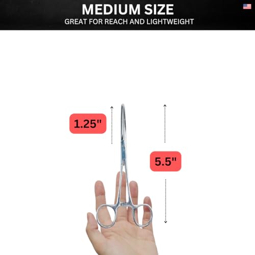 ADROIT (2 Pack) 5.5" Straight Tip Stainless Steel Hemostat Forceps | Precision Teeth Grip | Versatile Use for First Aid, Crafting, & Electronics - size: 5.5", style: Straight