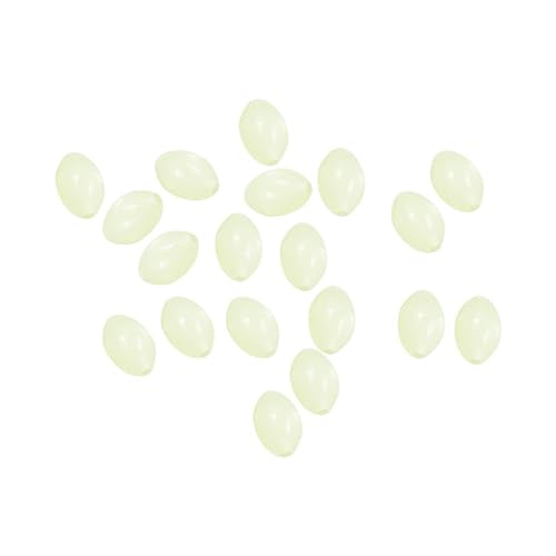 PATIKIL Glow Fishing Beads Plastic Oval Rubber Luminous Fishing Bait Eggs Rig Bead Tackle Lures Accessories with Box - color: White, size: 8x6mm