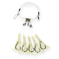 End Game Tackle Deep Drop Rig – Made in USA – New Super Stretch Glow Squid – NOAA Compliant Non-Offset Circle Hooks for Bottom Fishing - color: Natural Glow, size: 8/0 – 5 Hook