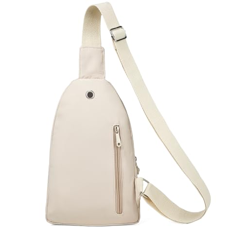 Banelu Small Sling Backpack Crossbody Bags for Women Men, Small Sling Bag Cross Body Bag Fanny Packs Crossbody Purses - Beige - color: C Beige