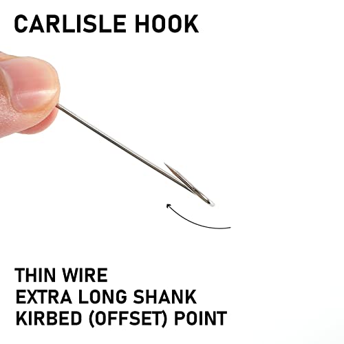 Dr.Fish 100 Pack Aberdeen Hooks Freshwater Fishing Hooks, Extra Long Shank Light Wire, Crappie/Bass/Bream/Bluegill/Panfish Fishing - size: #12-100 Pack