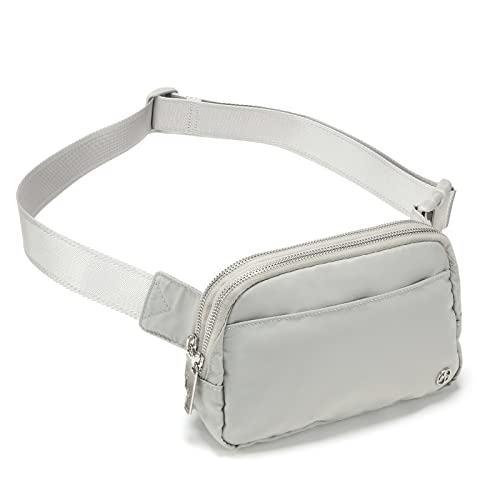 Pander Everywhere Belt Bag for Women, 5 Zipper Pockets Nylon Crossbody Fanny Pack Purse (Seal Grey) - color: Seal Grey