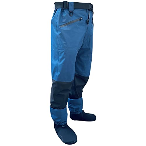 Zip Front Waist High Wader Stockingfoot Wading Pants for Fishing Hunting Kaykaing (XX-Large) Navy