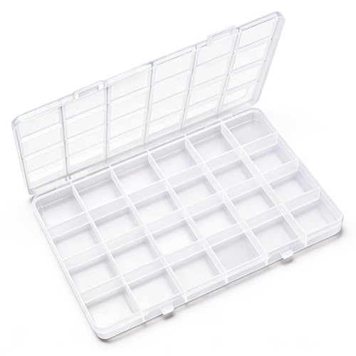 Eppingwin 24 Grids Bead Organizer, Craft Organizers and Storage, Acrylic Organizers, Plastic Bead Organizer Box for Crafts Organizing Storing - color: 24 grids(1 P)