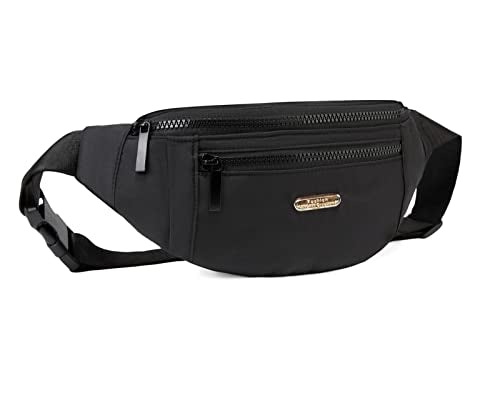 Fanny Packs for Men Women, Fashion Waterproof Waist Packs for Travel Walking Running Cycling Black - color: fashion black