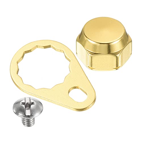 PATIKIL Fishing Reel Screw Nut Locking Plate, Left Handle Locking Caps Screw Nut Replacement for DIY Fishing Accessories - color: Gold, size: M8