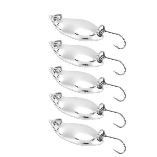 20Pcs Spoon Fishing Lures Kit – Metal Wobbler Baits with Single Hooks for Trout, Bass, Panfish in Freshwater & Saltwater Fishing - size: Silver-2.5g