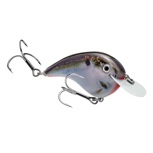 Strike King Chick Magnet Jr. Crankbait Fishing Lure, 1/4 oz, Dives 4-6 Feet, Premium Hooks - color: Natural Shad