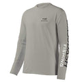 BASSDASH Fishing T Shirts for Men UV Sun Protection UPF 50+ Long Sleeve Tee T-Shirt - color: Ash Grey/Dark Grey Logo, size: Medium