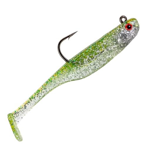 Strike King Homing Minnow Fishing Lure, Pre-Rigged Soft Plastic Swimbait, 3-Pack - color: Baby Bass, size: 3"
