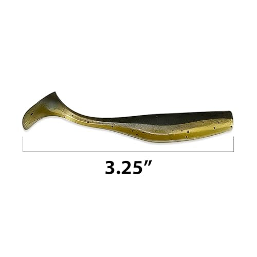 Soft Plastic Paddle Tail Swimbaits – 3 1/4", 4" & 5" Soft Plastic Fishing Lures with Extra-Large Tail for Lifelike Swimming Action – Freshwater & Saltwater - color: Mad Minnow, size: 3 1/4 Inch - 12 Pack