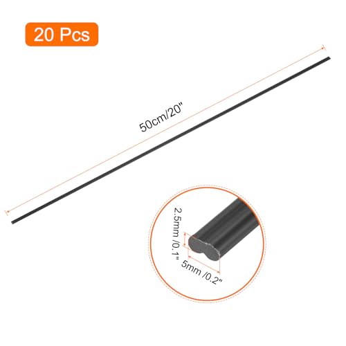 MECCANIXITY 20pcs 20 Inch Plastic Welding Rods PP Welding Strips Welder Rods for Car Bumper, Kayak Repair, Plastic Welder, Black - color: Black, size: 20 Inch