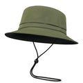 FEINION Men Women Breathable Sun Cap Portable Outdoor Bucket Hat - color: Army Green