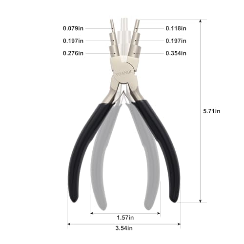2-in-1 Jewelry Pliers & Wire Looping Tool, High-Carbon Steel Bail Making Pliers with 2-9mm Adjustable Jaws, Professional Hand Wire Wrapping Jewelry Making Supplies