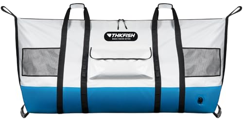 THKFISH Fish Cooler Bag Insulated Fish Kill Bag for Caught Fishing, 70in Waterproof Fishing Catch Bags with Smooth Water-Resistant Zipper Keep Ice-Cold & Fresh Over 48H - color: BLUE--70"*28.5"*11.5"