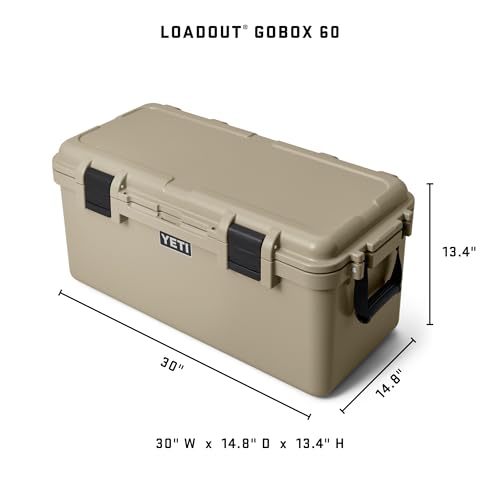 YETI LoadOut GoBox Collection, Divided Waterproof Cargo Case, Dry Box, Camera Case, Fishing Tackle Box - color: Rescue Red, size: GoBox 60