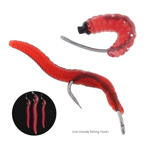 250pcs Soft Plastic Fishing Lures Worms Lure, Plastic Fishing Worms Fake Maggots Fake Worms Baits, Worm Bread Soft Maggots Artificial Earthworm