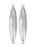 BLUEWING Torpedo Sinker Through Wire Fishing Weight Saltwater Bullet Lead Double Ringed 2oz-48oz - style: #09 20 Ounce, 2 Pack