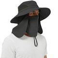 Wide Brim Sun Bucket Hat, Waterproof Boonie Hat for Men & Women | UPF 50+ UV Protection, Adjustable Fit, Chin Strap & Sweatband, Foldable Durable for Fishing Hiking Garden Beach - color: 07 Black (Full Coverage)