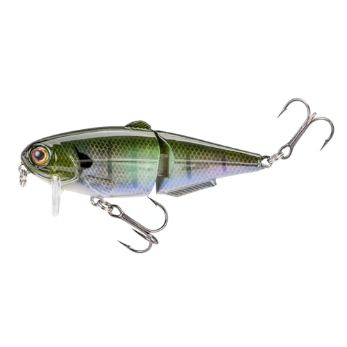 Strike King (HCWS2-822) Wake Shad Fishing Lure, Single Jointed Swimming Topwater Wakebait, 1-Ounce, Size 2 Treble Hooks, The Real Gill