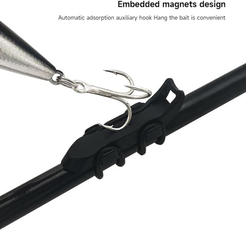 2 Black Different Rubber Rings Magnetic Fishing Hook Keeper Black Fishing Baits Holder Fishing Hook Secure Keeper Holder with Hooks Terminal Tackle and Accessories