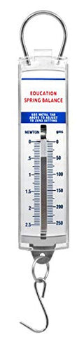 Eisco - Spring Balance Scale, 0-500g (0-5N), Dual Transparent Scale Newtons & Grams, Zero Calibration, Acrylic Body, Physics Classroom Demonstrations, Educational Lab Equipment - style: 0-500g / 0-5N