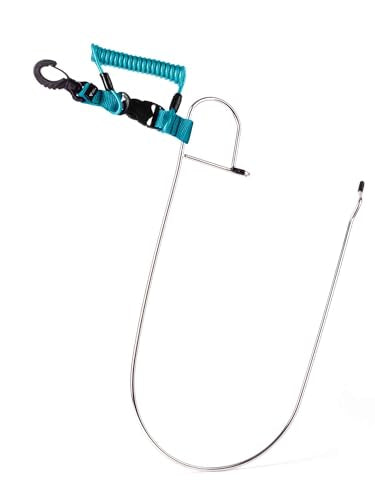 Rogue Endeavor® Fish Stringer Clip, Large, Stainless Construction, Quick Release 36” Steel Core Lanyard, Designed for Spearfishing, Kayak Fishing & Scuba Diving and All Fish Types - color: Teal- Heavy Duty