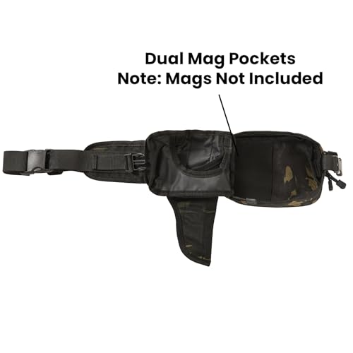 Concealed Carry Fanny Pack, Tactical Waist Bag | Tactical fanny pack with concealed gun holster for running & EDC. CCW waist bag for men and women, Black Camo - color: BLACK CAMO