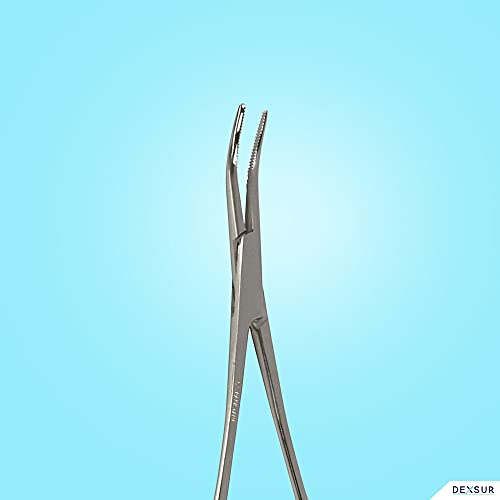 Precision Kelly Hemostat Forceps Locking Tweezers Clamp, Silver, 6.25 Inches, Curved Stainless Steel - size: 6.25", style: Curved