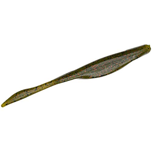 Strike King KVD Perfect Plastics Caffeine Shad Fishing Lure, Soft Plastic Jerkbait, Unique Air-Filled Bubble Tail, Heavy Salt, Coffee Scent - color: Watermelon Seed with Red Flake