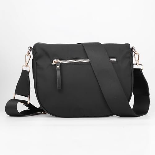 Checkered Crossbody Bum Bags for Women Nylon Checkered Purse Checkerboard Fanny Pack - color: D01-black