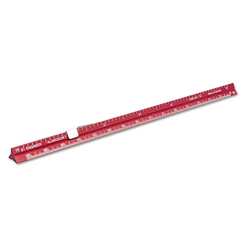 Alumicolor Aluminum Engineer Pocket Scale With Clip, 6IN, Red - color: Red, size: 6 Inch, style: Engineer With Clip