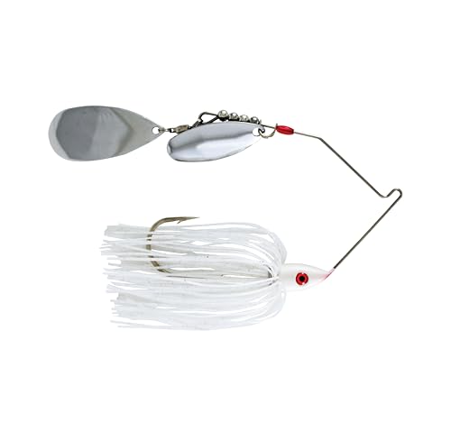 Luck E Strike Hydra-Vibe Spinner Bait with Custom Blades - color: White, size: 1/2 OZ