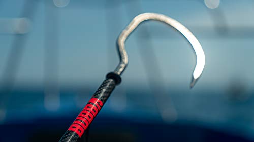 BUBBA 5 Foot Gaff with 3 Inch Stainless Steel Offset Hook, Non-Slip Grip Handles and Carbon Fiber Shaft for Fishing, Boating and Outdoors - size: 5 Foot 3 Inch