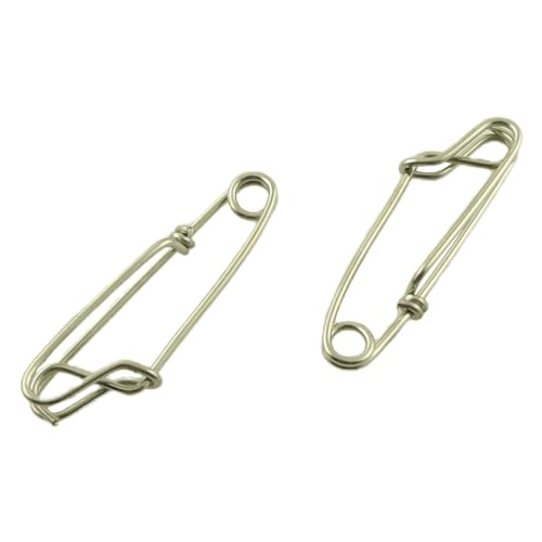 12PCS Stainless Steel Tuna Clips Fishing Gear Connector Swivel Eyelet Pin 1.8x60mm/0.07x2.36inch Suitable for Longline Spearfishing Floating Line Duck Bait Rigging, silver