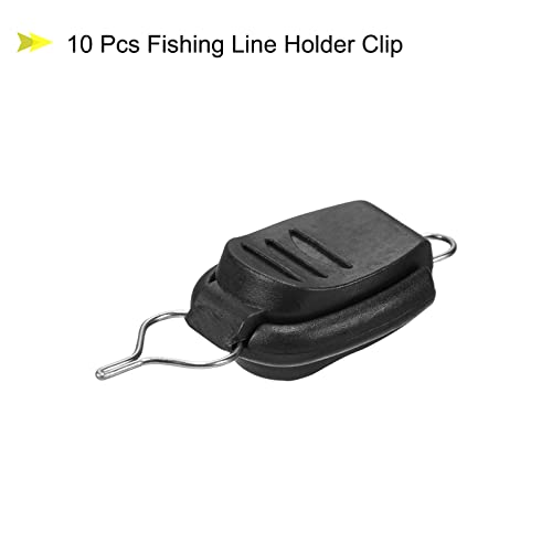 PATIKIL Fishing Line Holders, Baitcasting Reel Fishing Line Holder Clip Buckle Stopper Line Keeper Accessories - color: Black
