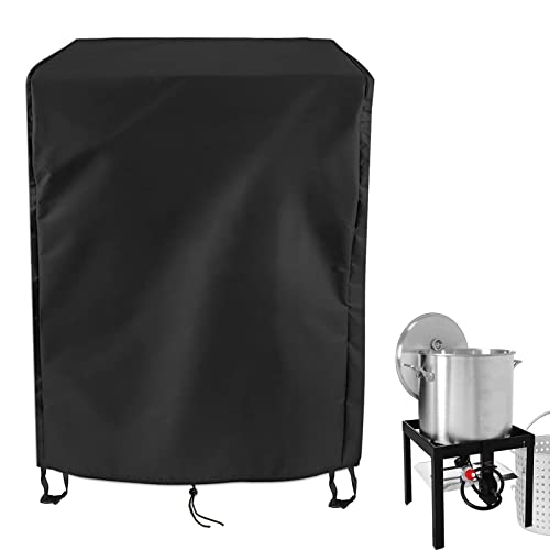 Turkey Fryer Cover for 60-100 QT Seafood Boil Pot/Crawfish Boiler | 26x25x34,Waterproof Dustproof Heavy Duty Oxford Fabric,for King Kooker Propane Deep Fryer,for Creole Feast Big Boiling Pot - size: 26"W x 25"D x 34"H