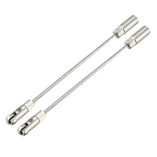 uxcell 2PCS 140mm/5.51inch Flexible Fish Tape Replacement Leader Wire Cable Puller with Roller for 4mm Fish Tape Wire Puller