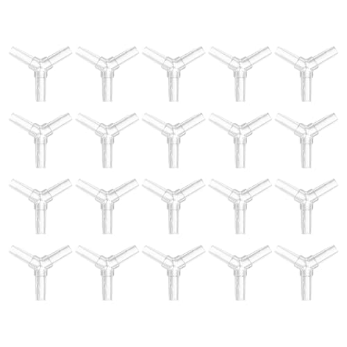uxcell 20Pcs Aquarium Air Valve Connector, 3 Way Plastic Inline Tubing Non-Return Valves for 4mm ID Airline Tubing Fish Tank Pond Air Line, Clear - color: Clear, size: 4mm