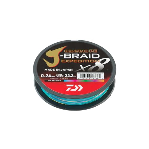 DAIWA J-Braid Expedition X8E, 3000m, Multi-Color, Braided Fishing Line - size: 3300yds / 102.4lbs