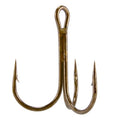 Dr.Fish 30 Pack Round Bend Treble Hooks #16-#8/0, Triple Fishing Hooks Saltwater&Freshwater, Replacement Hardbait Crankbait Spinner Catfish Walleye Trout Salmon Bass Fishing - color: Bronze, size: #5/0-30 Pack