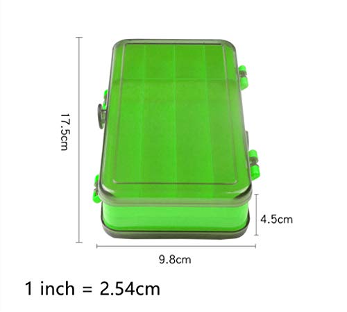 Toasis Two Sided Plastic Box Fishing Lure Storage Container Organizer Small Fishing Tackle Box - color: Green