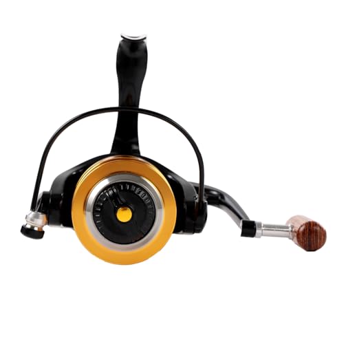 Diwa Spinning Fishing Reels for Saltwater Freshwater 1000 2000 3000 4000 5000 6000 Series Fishing Spool Left/Right Interchangeable Trout Carp Spinning Reel Light and Smooth - style: 6000-black