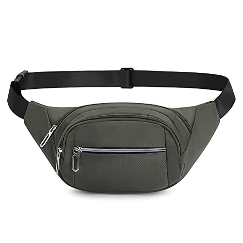 Crossbody Fanny Pack for Men&Women,Large Waist Bag & Hip Bum Bag with Adjustable Strap for Outdoors Workout Traveling Casual Running Hiking Cycling - color: Reflective Pea Green