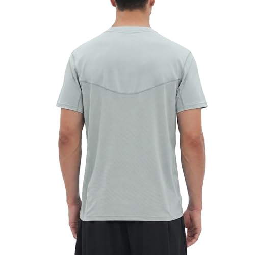 Riverruns Men's UPF 50+ Fishing Shirt, Quick Dry Cooling Short Sleeve Performance Tee with Breathable Mesh Back - color: Gray, size: Large