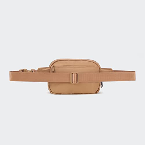 Pander Everywhere Belt Bag for Women, 5 Zipper Pockets Nylon Crossbody Fanny Pack Purse (Caramel Burnt). - color: Caramel Burnt