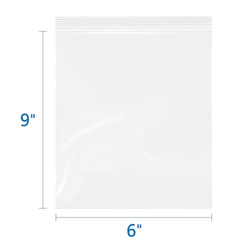iMailer - 6 Mil Heavy Duty Ziplock Bags with Secure Zipper Seal - 6" x 9" 100 Pack - Reusable Plastic Bags for Food, Crafts, and Hardware Storage - Multipurpose and Durable - size: 6" x 9" 100 PACK