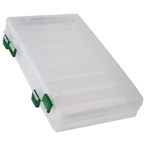 14 Compartments Double-Sided Visible Fishing Lure Hook Tackle Box Hard Plastic Orange/Yellow Container Box for Fishing Lures Hooks Jewelry Beads Earring (1pcs-clear-14compartments) - color: 1pcs-clear-14compartments